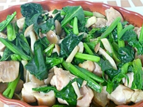 シンプルに☆鶏肉とほうれん草の炒め物